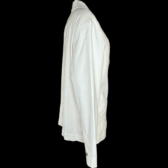 Studio Park x Leah Williams Elevated Linen Blazer Ivory XL Tuxedo Lapel NWOT - Picture 4 of 15